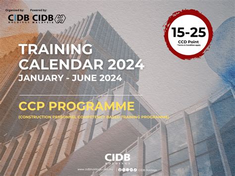 Training Calendar 2024 for CCP Programme CIDB Holdings
