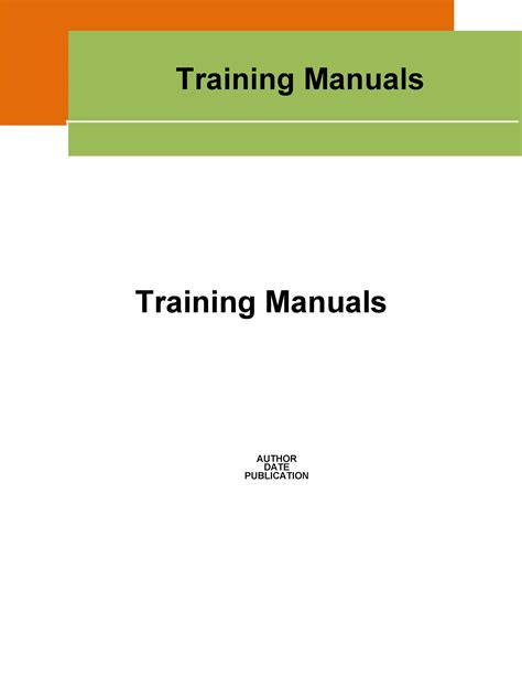 Training Manual Template Free
