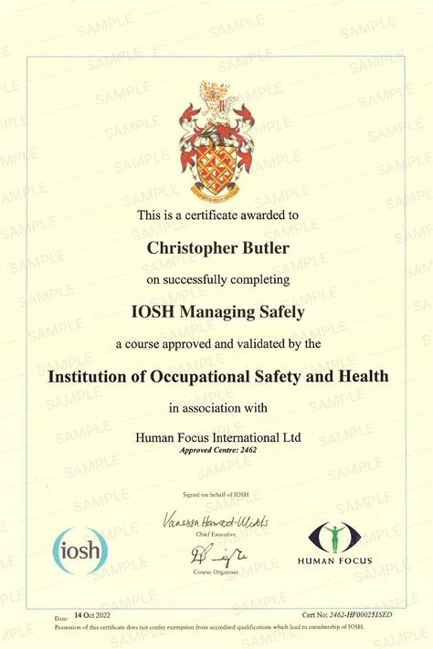 Training and assessment opportunities IOSH