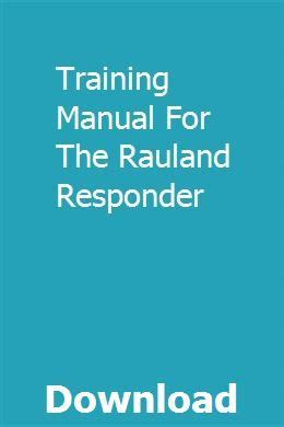 Training manual for the rauland responder. - Free part book manual peugeot 505 gr.