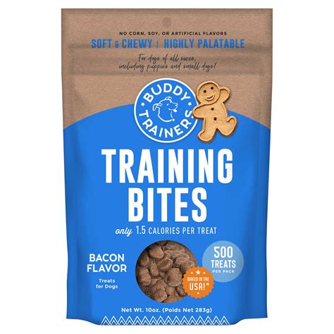 Training treats. Bocce's Bakery Crispies Training Treats for Dogs, Wheat-Free Dog Treats, Made with Real Ingredients, Baked in The USA, All-Natural & Low Calories Training Treats, Banana & Bacon Recipe, 10 oz. 4.5 out of 5 stars 1,457. 1K+ bought in past month. $9.00 $ … 