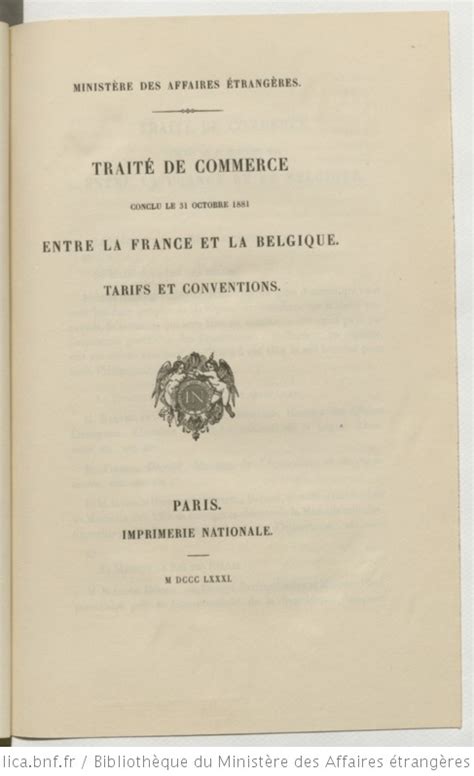 Traité de commerce conclu entre la france et l'italie le 3 novembre 1881. - Kunstsammlung des herrn eugen v. wassermann, berlin.