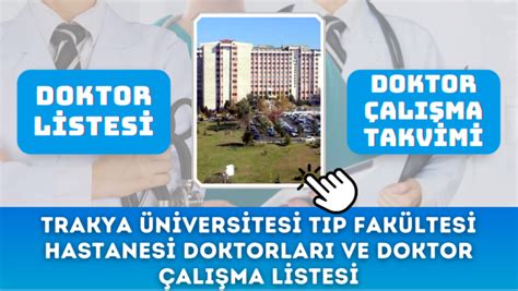Trakya üniversitesi doktorları listesi