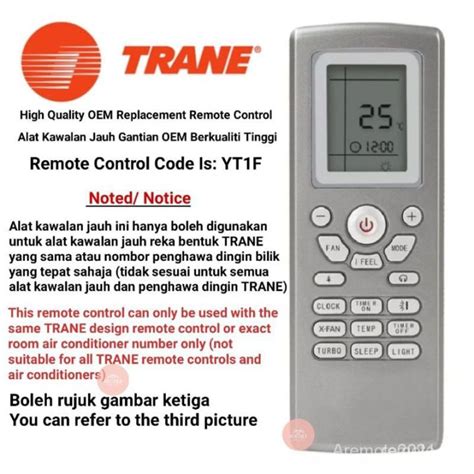 Trane air conditioner remote control manual.  Includes setup, operating instructions, m...
