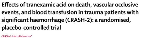 Tranexamic Acid in Trauma. CRASH-2, MATTERs, and CRASH-3