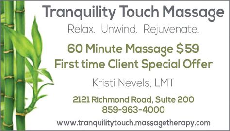 Tranquility Touch Massage Lexington Spas/beauty/personal …