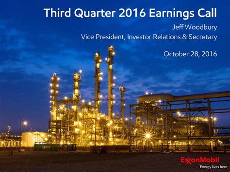 Transcript : Exxon Mobil Corporation, Q3 2016 Earnings Call, Oct …