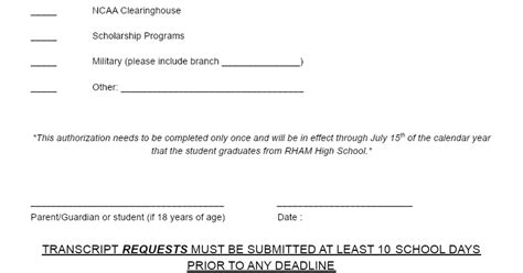 Transcript Release Form Google Docs