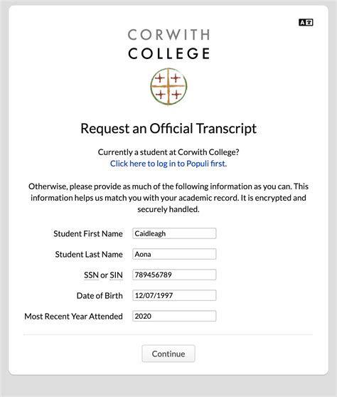 Transcript Request Procedures Roosevelt University