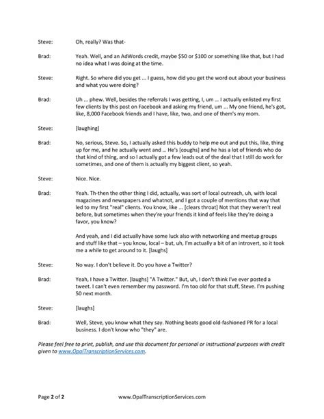 Transcripts of the interview