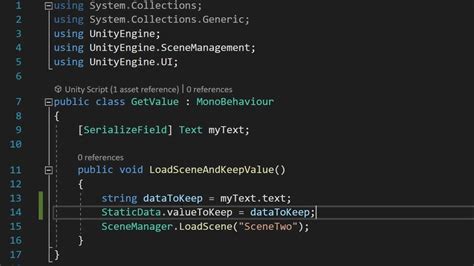 Transfer Data Between Scenes Unity