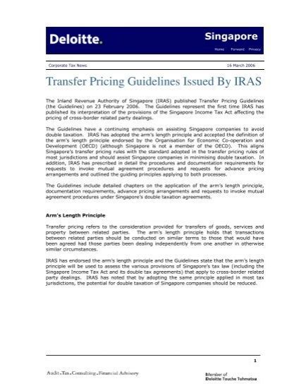 Transfer Pricing Guidelines - IRAS - SLIDELEGEND.COM