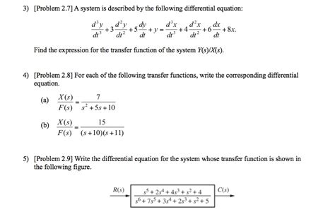 Solving a Differential Equation by LaPlace Transform 1. Start with the differential equation that models the system. 2. Take LaPlace transform of each term in the …. 