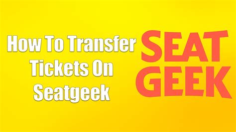 Transferring Tickets to Guests. Log into your SeatGeek account via the app or on your computer. Tap Tickets in the navigation bar at the bottom. Select the event you would like to transfer tickets for. Tap Send and enter the name, username, email, or phone number of the person you are sending tickets to. Click Quantity and select the number of .... 