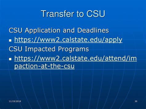 Transfer to a CSU