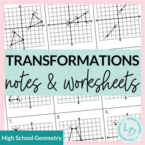 Transformations Notes and Worksheets Lindsay Bowden