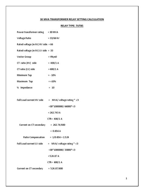 Transformer protection relay setting calculation.  Mar 6, 2026 · Make demagnetization a s...