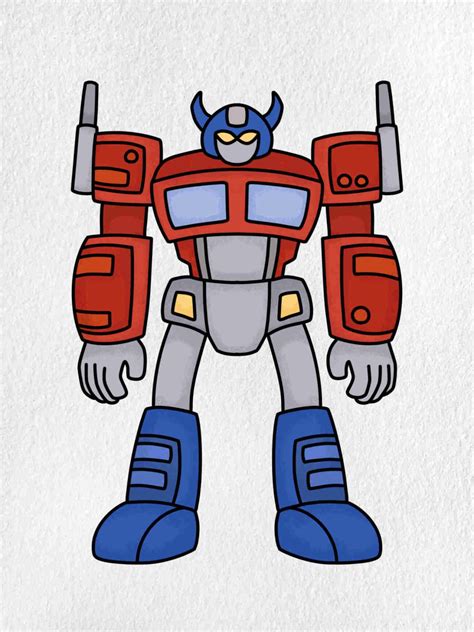 Transformer robot drawing.  We will break down the Transformer drawing using basic shap...