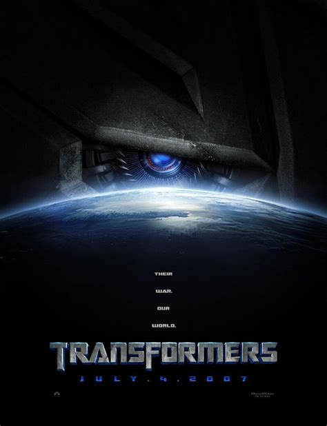  Transformers is a live-action film released by DreamWorks in 2007, with Executive Producer Steven Spielberg and Director Michael Bay. The story follows the Transformers' arrival on modern-day Earth and their interactions with the human race, as they search for the life-giving AllSpark and continue their ages-old civil war. . 