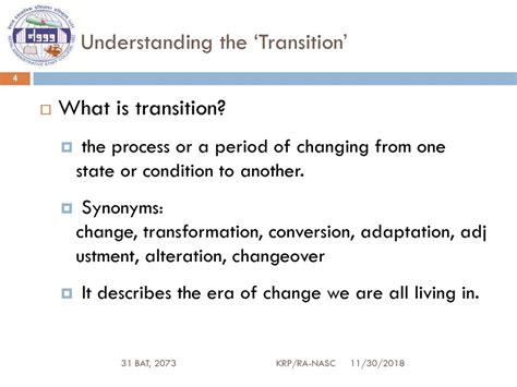 Transition Or Transformation