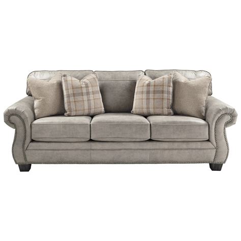 Transitional Manual Queen Sleep Sofa with Nailhead Trim