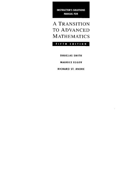 Transitions to advanced mathematics solutions manual. - 2015 ford escape transmission repair manual.