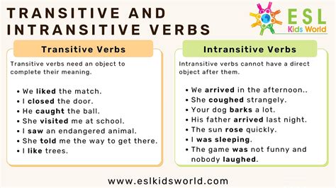 Transitive Intransitive Verbs