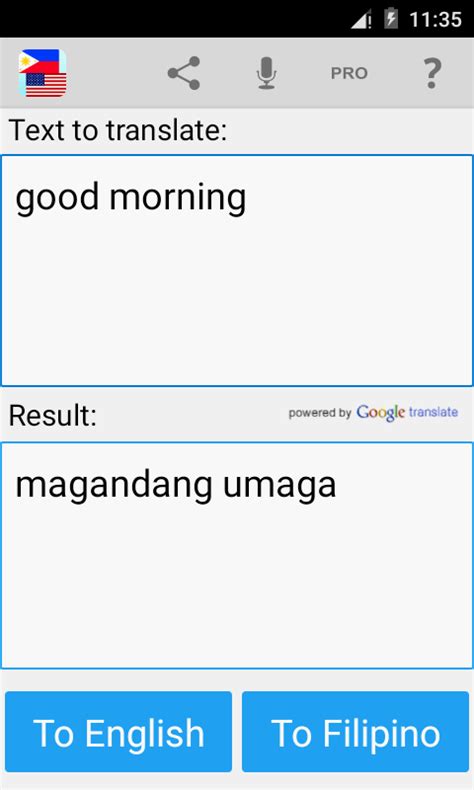 Translate from filipino to english. You can control which language Chrome automatically translates. On your computer, open Chrome. At the top right, click More Settings. At the left, click Languages. Under ‘Google Translate’, click Automatically translate these languages. Click Add languages. Select the languages that you want to add. Click Add. 