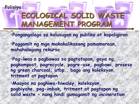 Translate solid waste in tagalog in Tagalog with examples