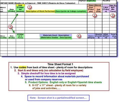 Translate timesheet from English to Spanish - Interglot