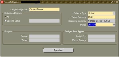 Translating Balances (Oracle General Ledger Users