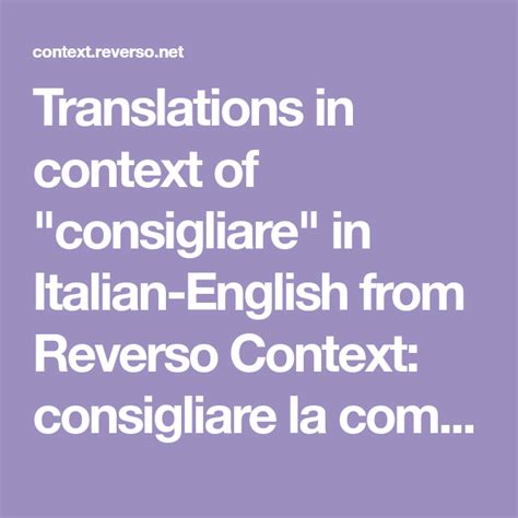 Translation in context from Italian to English Reverso Context. 