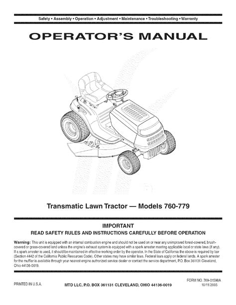Transmatic lawn tractor model 762 service manual. - Manual practico de bordado ilustrados or labores.