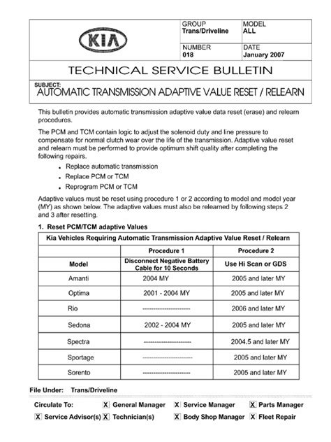 Transmission adaptive pressure reset.  Adaptive value reset and Transmission ada...