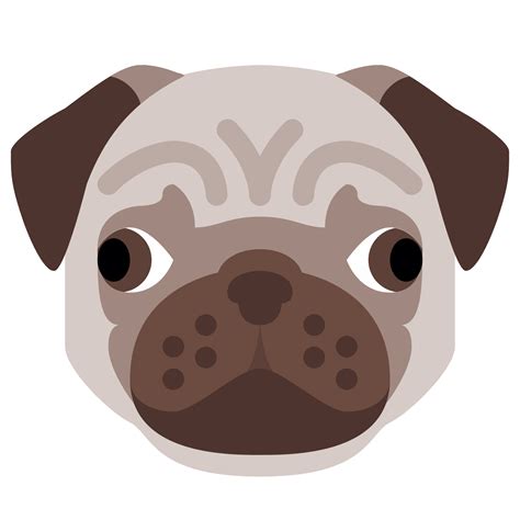 Transparent Pug Face Png - Outline Of A Pug, Png Download