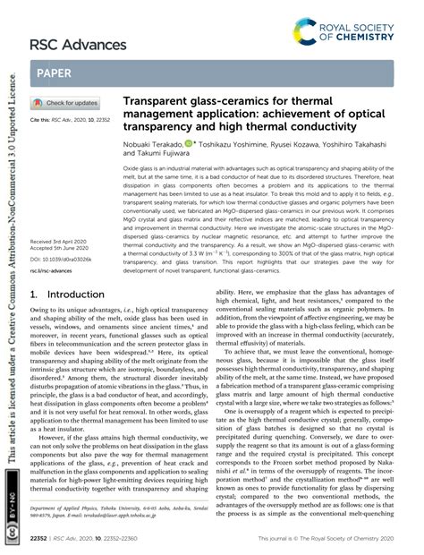 Transparent glass-ceramics for thermal management application ...