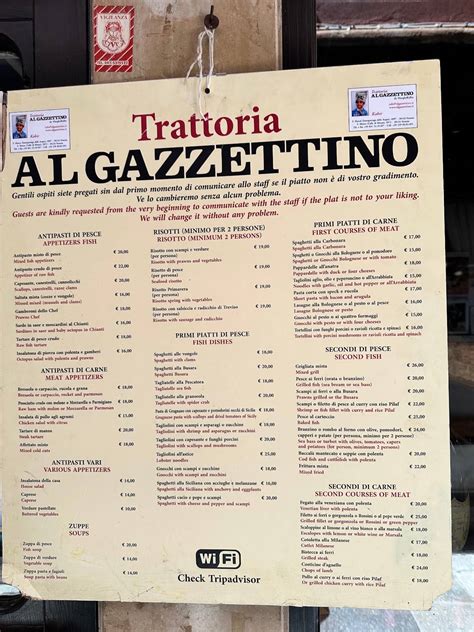Trattoria al gazzettino menu. TRATTORIA AL GAZZETTINO. San Marco (Sottoportego delle Acque), 4997 30124 VENEZIA Tel. & Fax: +39 041 5210497 Mobile: +39 339 8402493 E-Mail: info@algazzettino.it P.I. 03907960276 