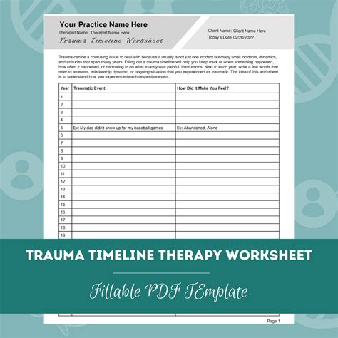 Trauma Timeline Worksheet Etsy