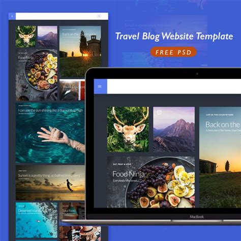 Travel Blog Website Template Free PSD Download PSD