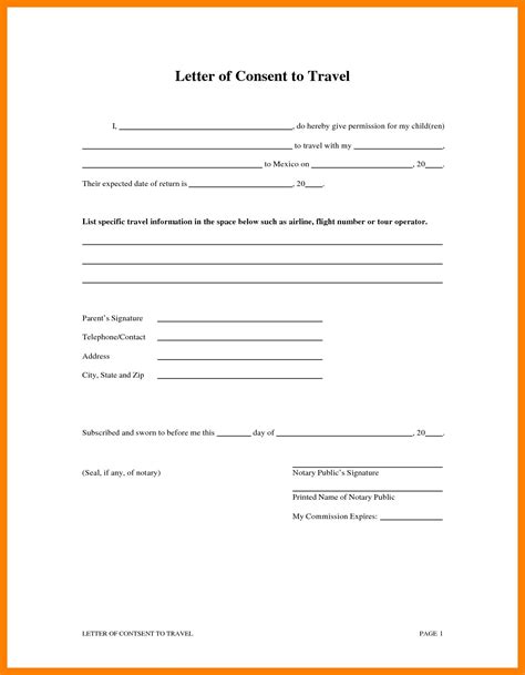 Travel Consent Letter - Sample, Template - Word and PDF - How …