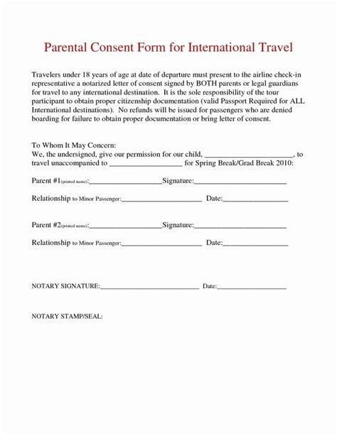 Travel Consent Notarized Formed 2023 Printable Consent Form 2022