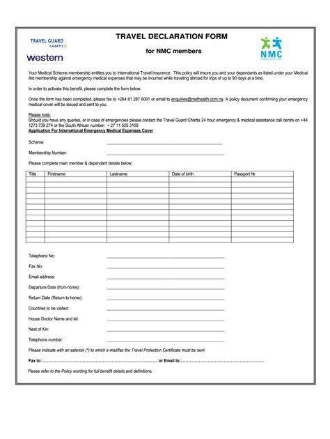 Travel Declaration Form PDF