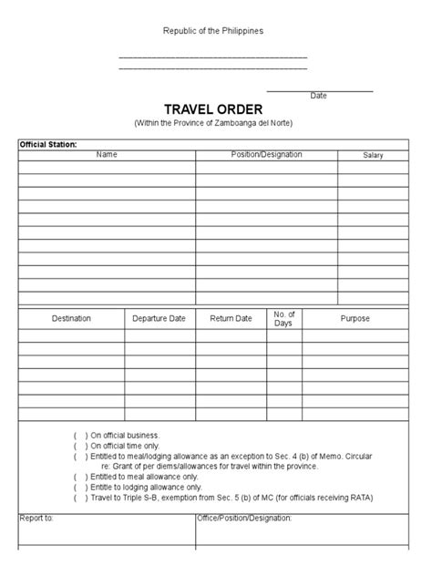 Travel Order