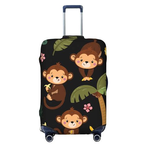 Travel Suitcase Protector Colorful Monkey Pattern Suitcase