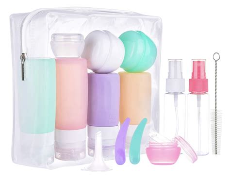 Travel bottles for toiletries. Travel Bottles for Toiletries, 5 Pack TSA Approved Travel Size Containers, 3oz Leak Proof Refillable Travel Accessories for Shampoo Conditioner, BPA Free Travel Bottles with Toiletry Bag. 4.6 out of 5 stars. 913. 2K+ bought in past month. $8.99 $ 8. 99. FREE delivery Wed, Mar 13 on $35 of items shipped by Amazon. 