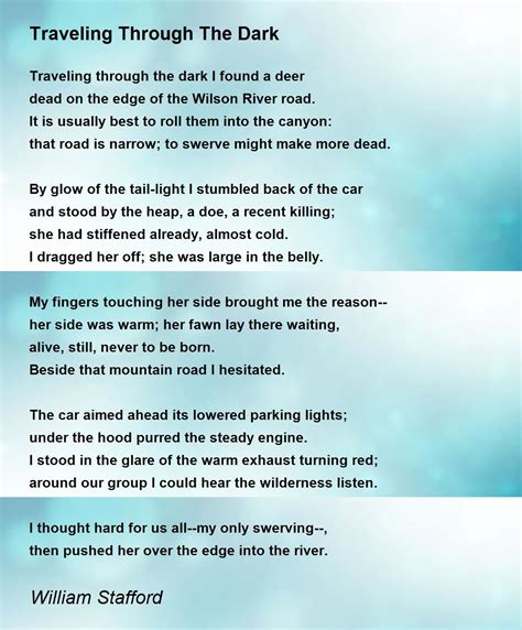 Download Traveling Through The Dark By William Stafford