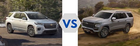 Traverse vs tahoe. Jul 12, 2023 ... If you have plenty of young ones to haul around but don't want to commit to the truck-based Chevy Tahoe, the Traverse is your best bet. With ... 
