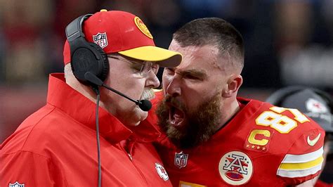 Travis Kelce Admits He Crossed the Line Screaming at Chiefs Coach Andy Reid  During Super Bowl
