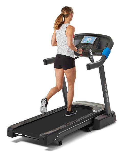 Treadmill horizon. Get a great workout in your home with the quiet and smooth continuous-duty Horizon T101 treadmill, which can reach speeds up to 10 miles per hour. Perfect for rigorous training routines, the T101 has a 2.25 hp (horsepower) incline motor with a 0 to 10-percent grade and speed increments of 0.5 mph. It's easily storable, thanks to Horizon's ... 