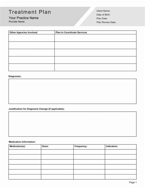 Treatment Planning Template